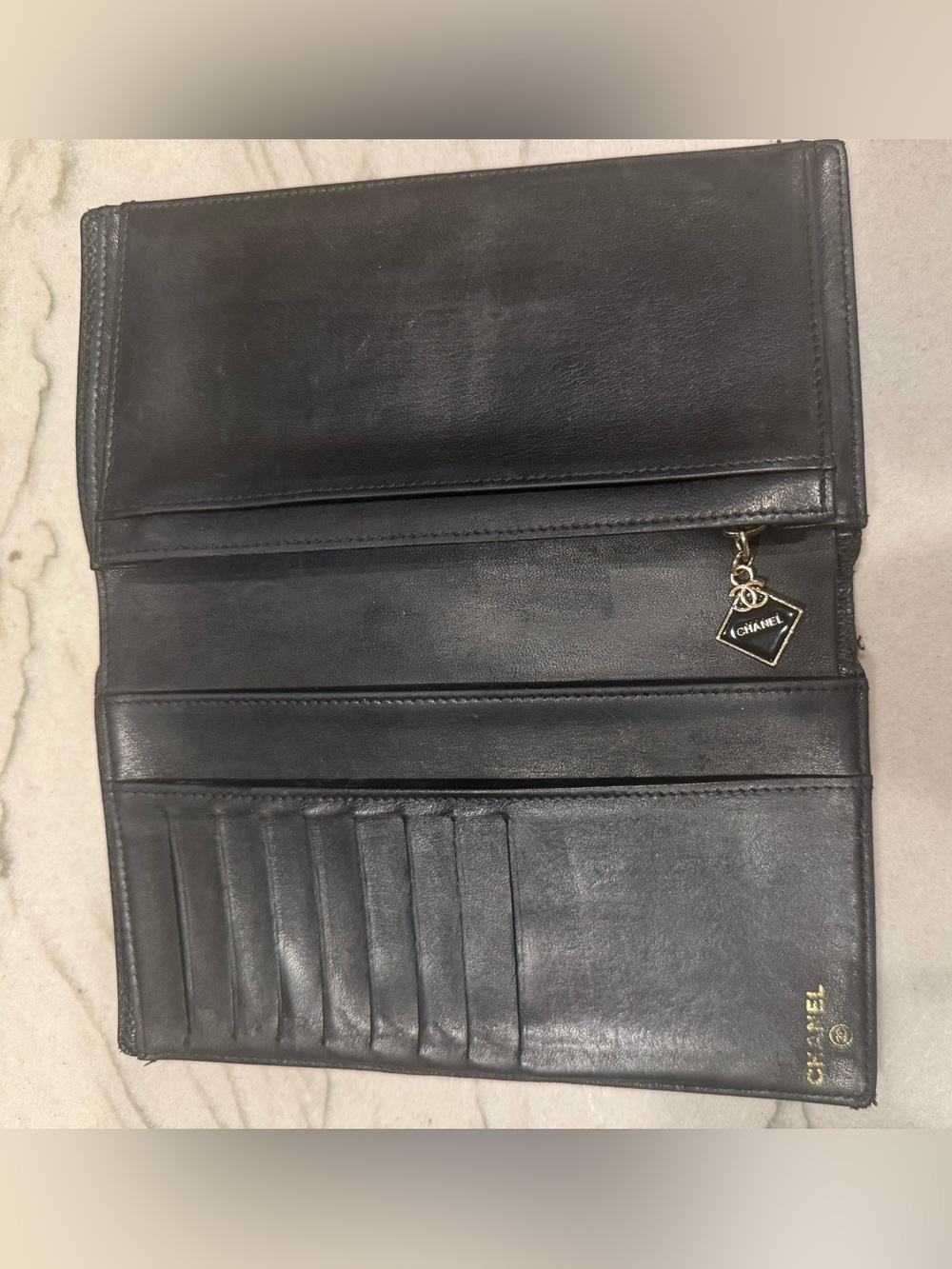 Chanel Black Caviar Leather CC Long Bifold Wallet Gold Hardware - Picture 7 of 16